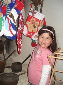 Hanging stockings for a visit by St. Nicholas