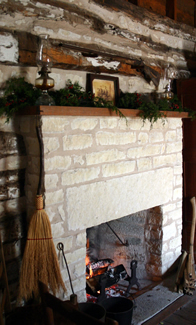 Fireplace of native limestone Fireplace of native limestone